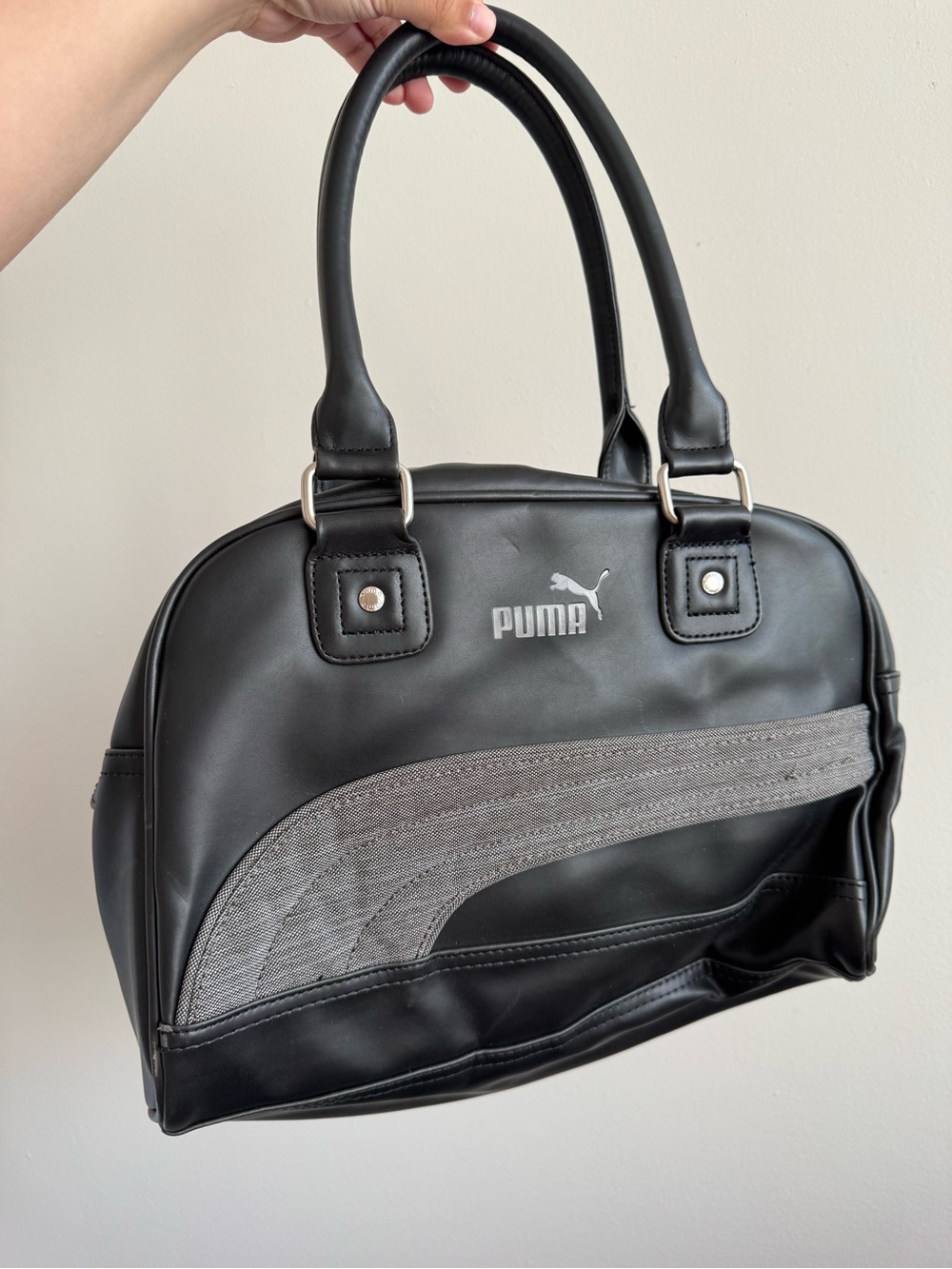 Puma Black with Gray Accent Dome Handbag
